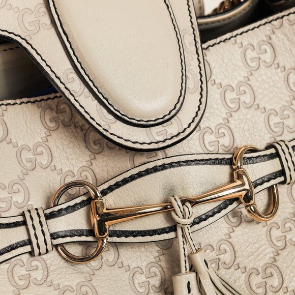 Gucci Medium Emily Off-White Guccissima Leather Shoulder Bag - Picture 10 of 13